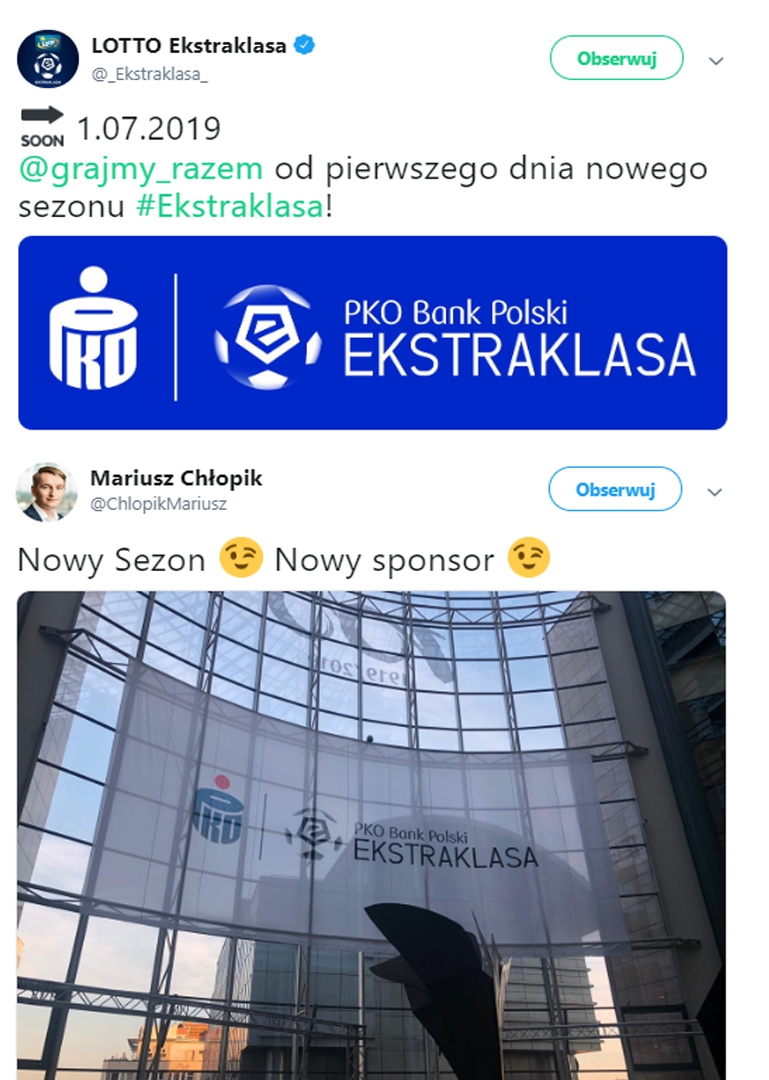 NOWY SPONSOR tytularny Ekstraklasy!